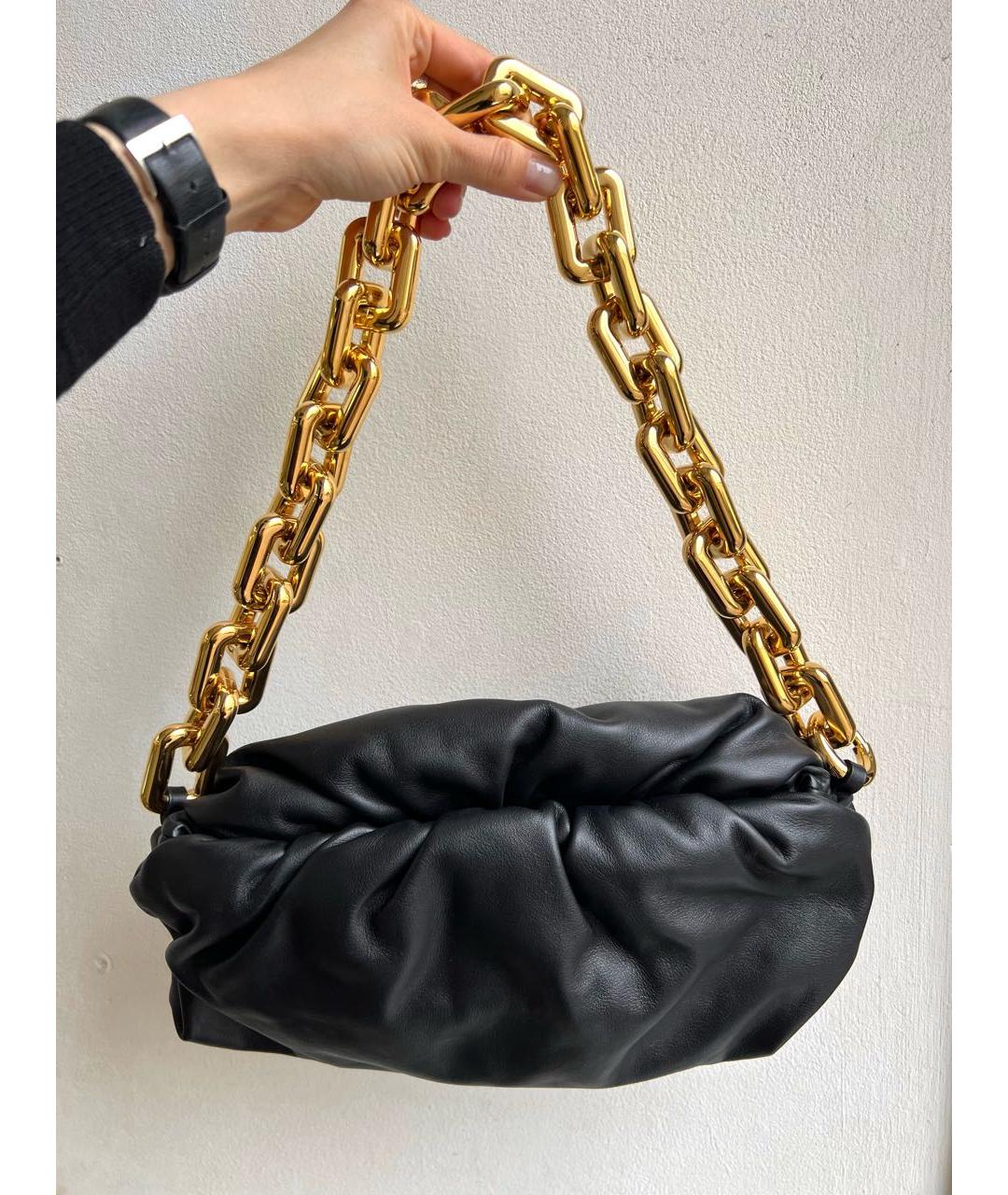 BOTTEGA VENETA Черная кожаная сумка через плечо, фото 3