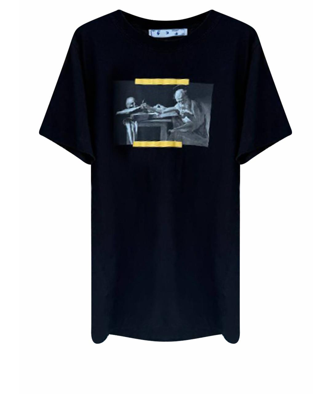 OFF-WHITE Черная хлопковая футболка, фото 1