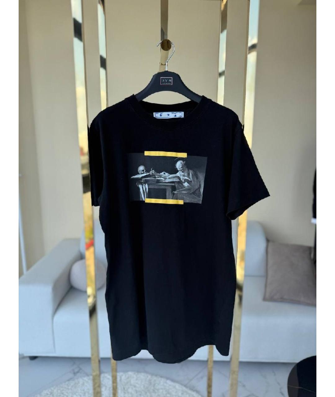 OFF-WHITE Черная хлопковая футболка, фото 10