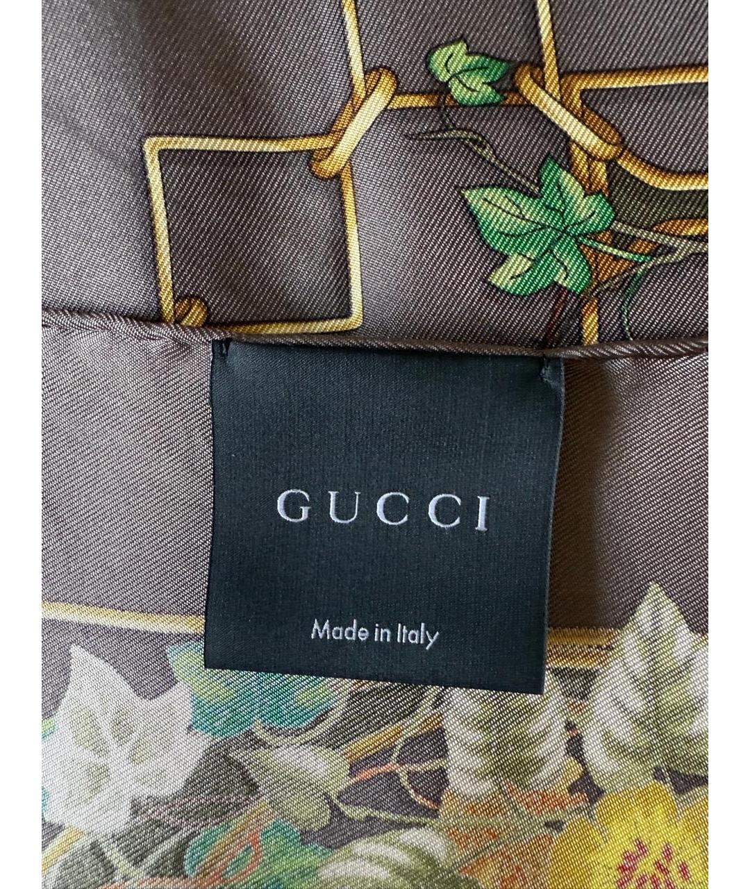 GUCCI Коричневый платок, фото 2