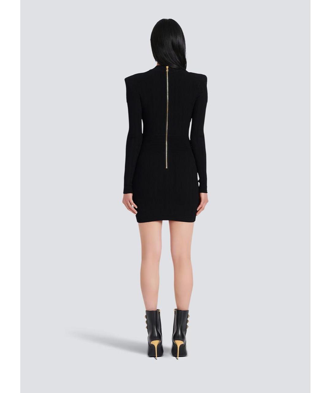 BALMAIN Черное вискозное повседневное платье, фото 3