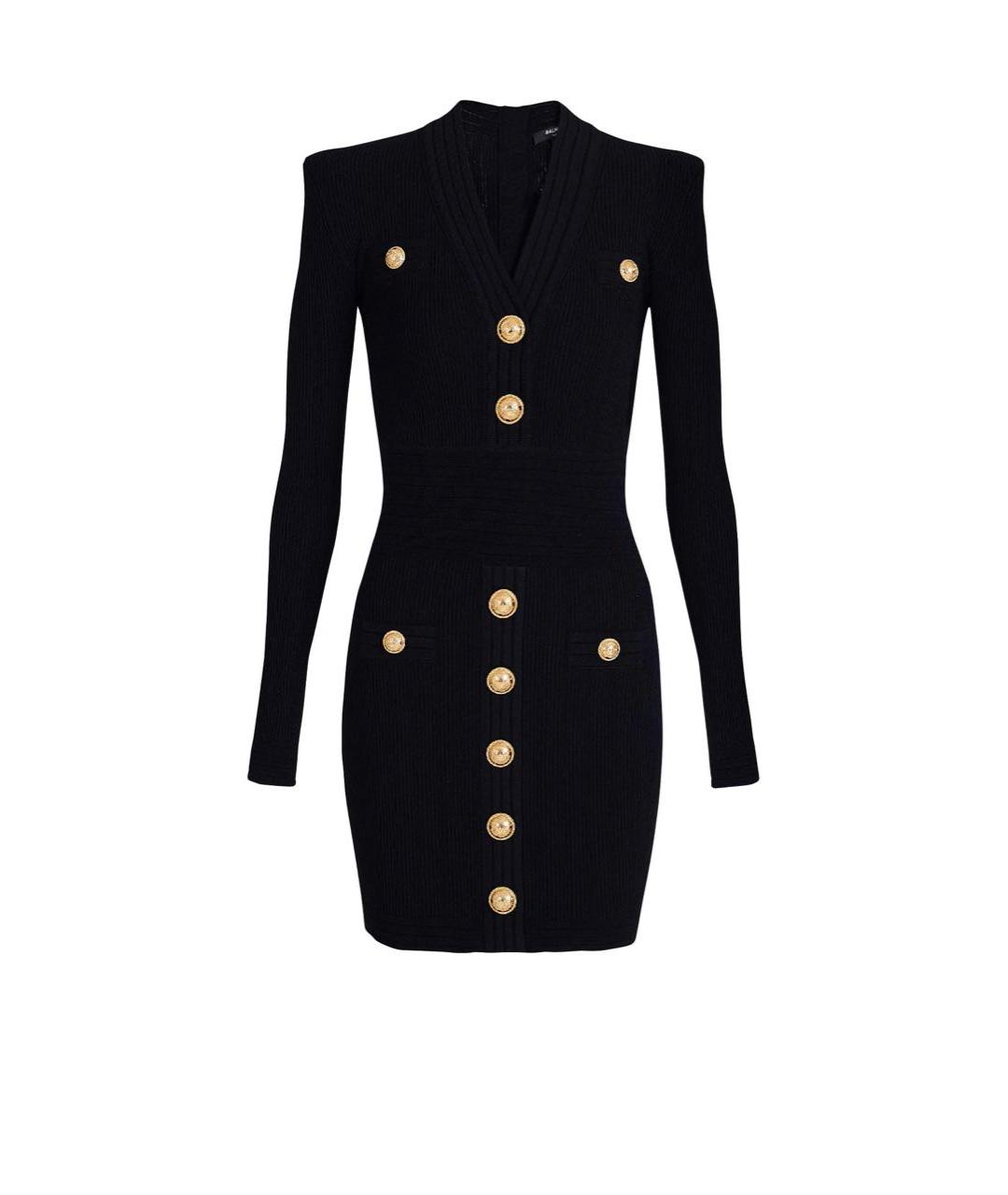 BALMAIN Черное вискозное повседневное платье, фото 4