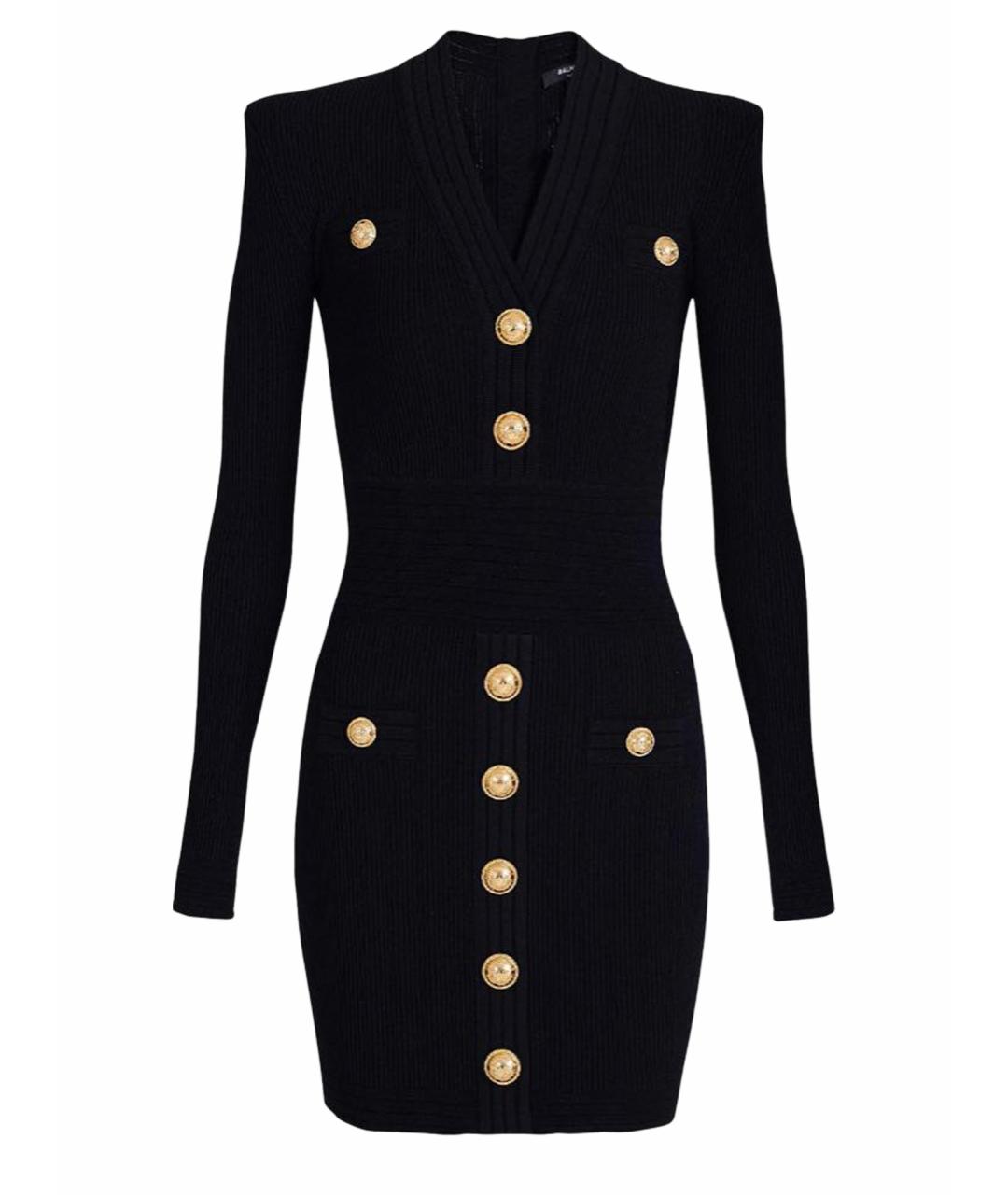 BALMAIN Черное вискозное повседневное платье, фото 1