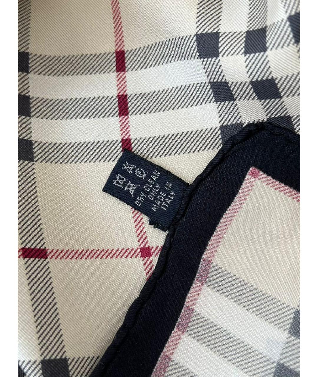 BURBERRY Черный шелковый шарф, фото 3