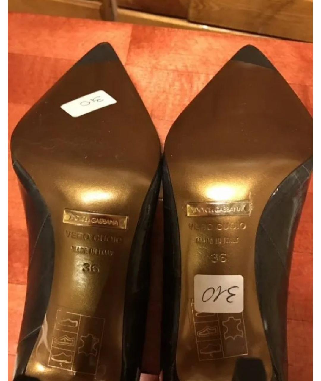 DOLCE&GABBANA Антрацитовые туфли из экзотической кожи, фото 5