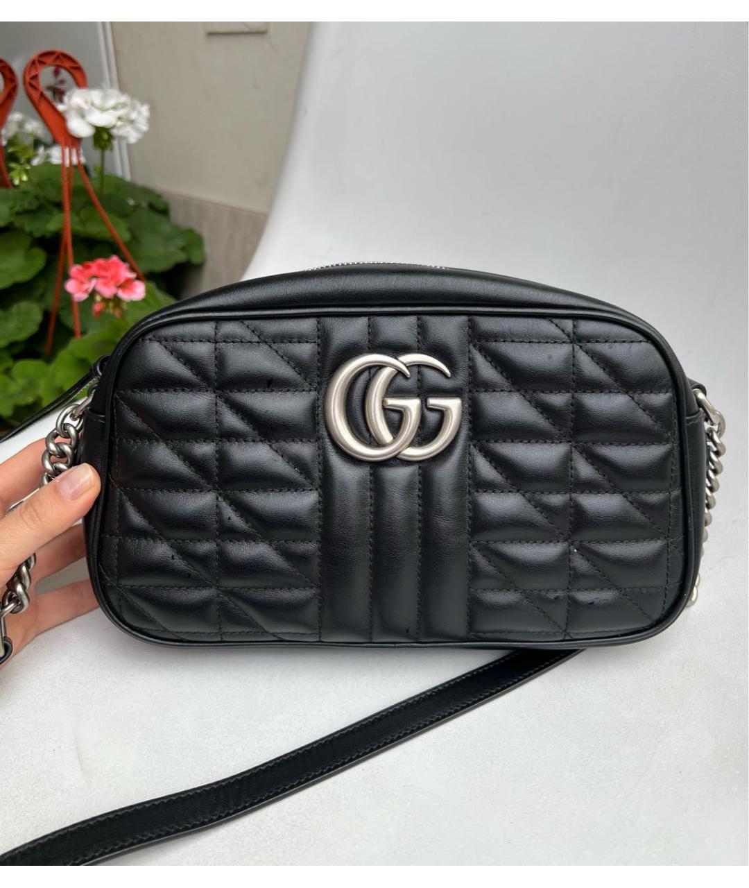 GUCCI Черная кожаная сумка через плечо, фото 7