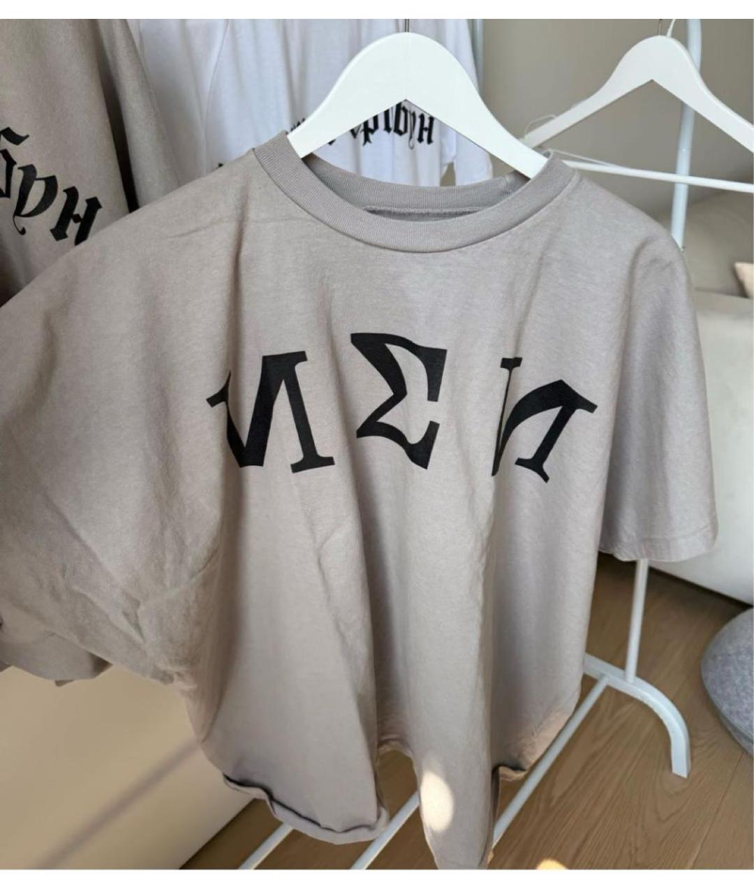 YEEZY Серая хлопковая футболка, фото 4