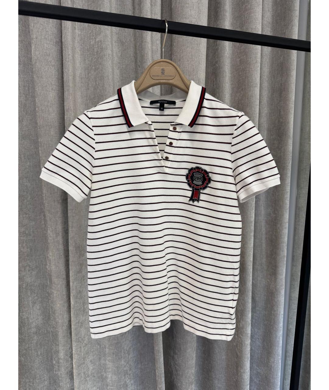 GUCCI Белая хлопковая футболка, фото 5