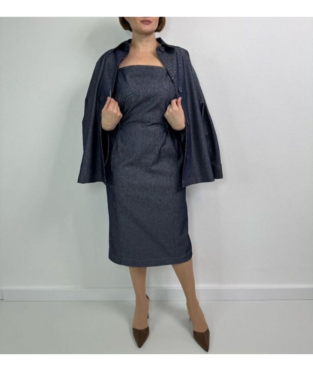 MAX MARA Темно-синий деним костюм с юбками, фото 5