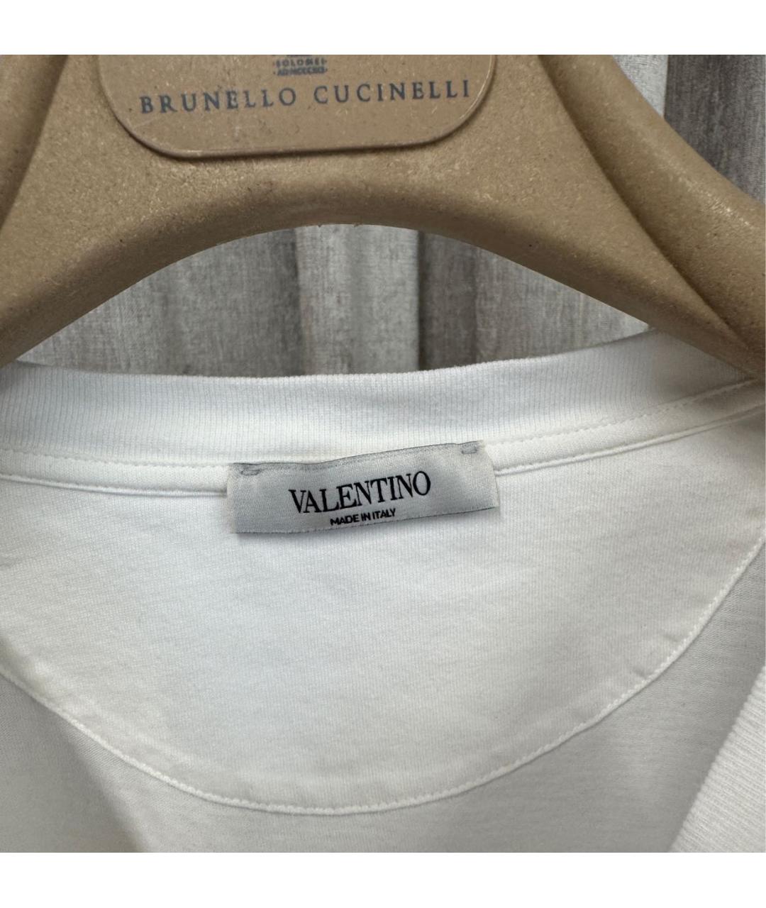 VALENTINO Белая хлопковая футболка, фото 3