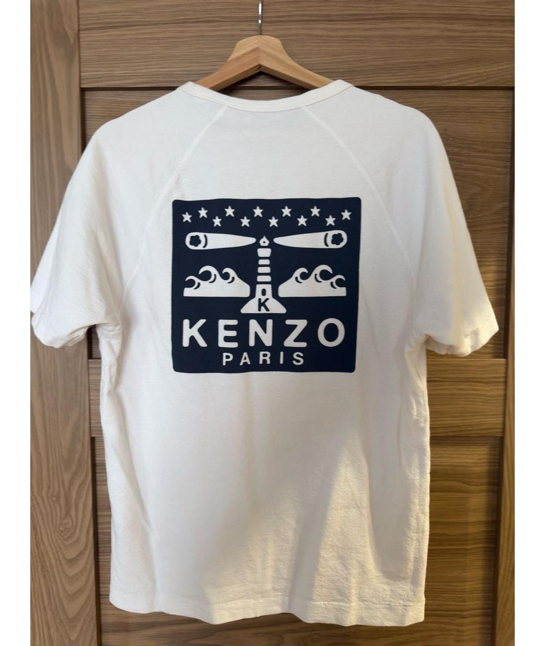 KENZO Белая хлопковая футболка, фото 2