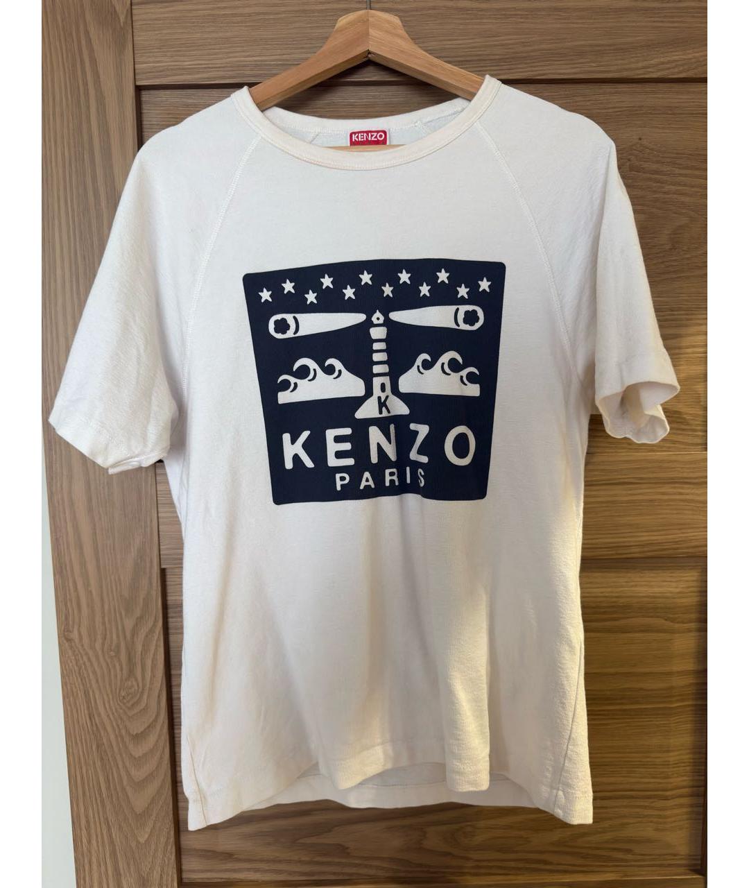 KENZO Белая хлопковая футболка, фото 4