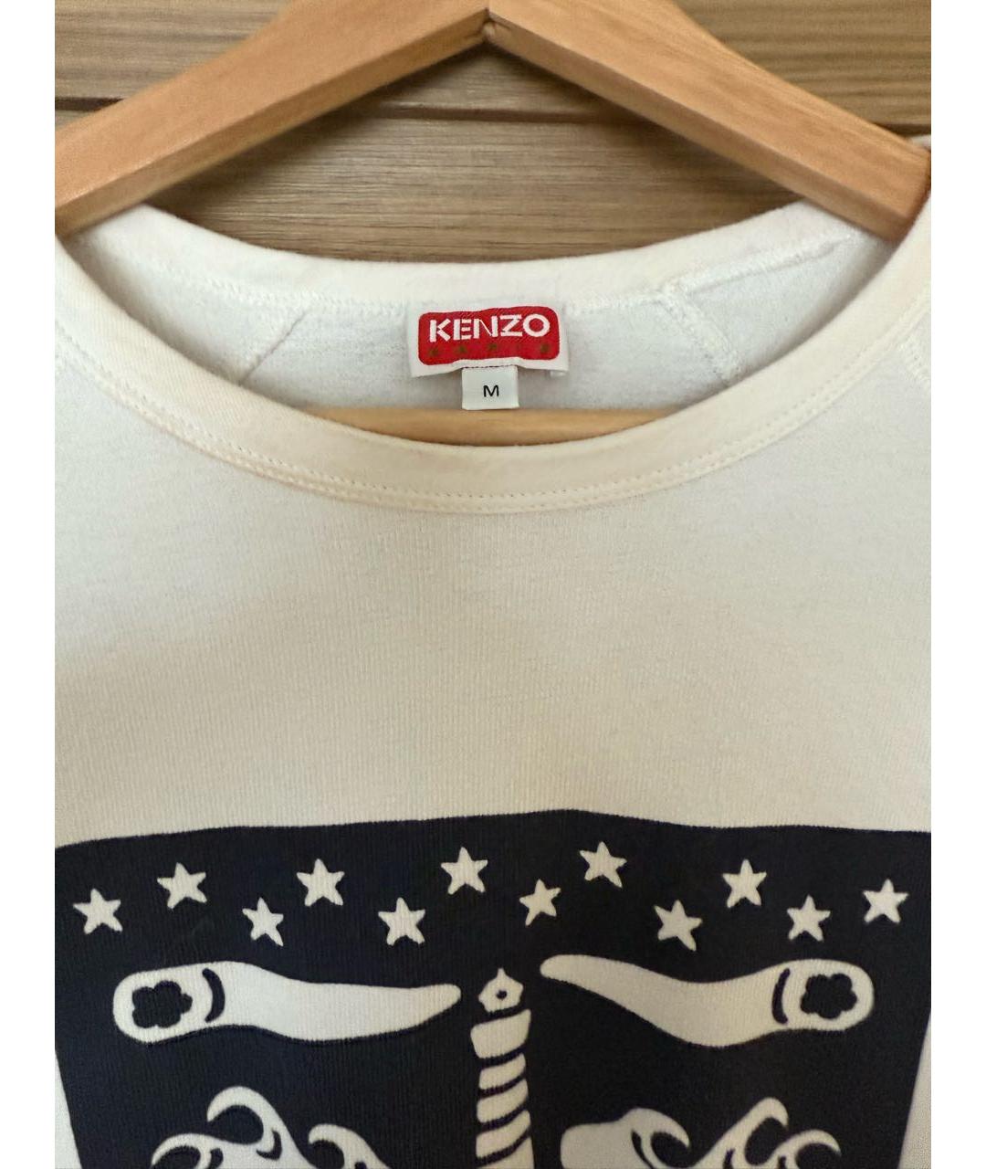 KENZO Белая хлопковая футболка, фото 3