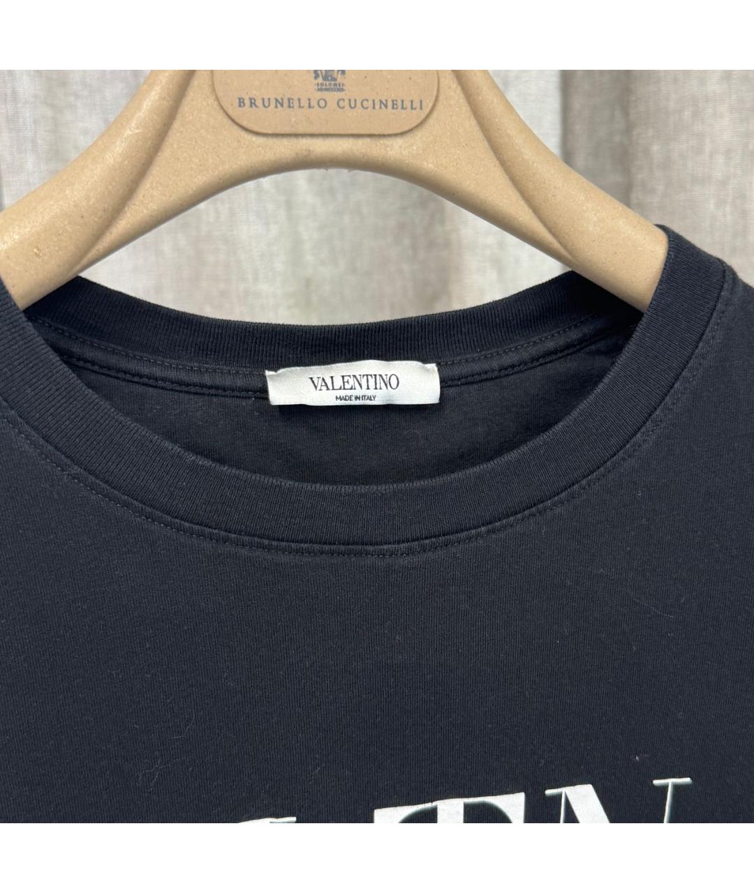 VALENTINO Черная хлопковая футболка, фото 3