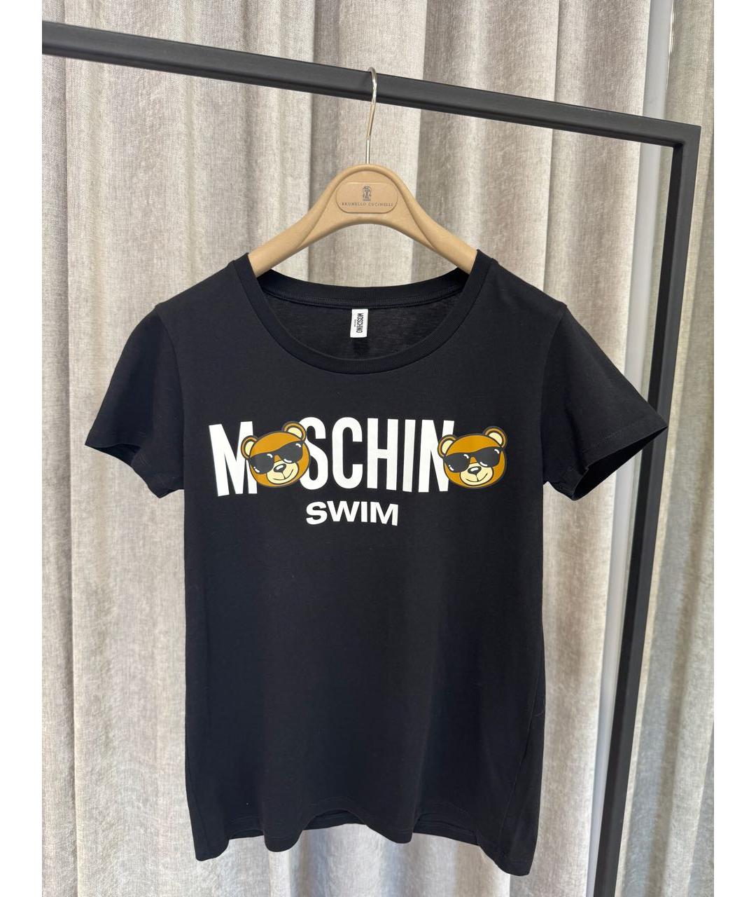 MOSCHINO Черная хлопковая футболка, фото 5