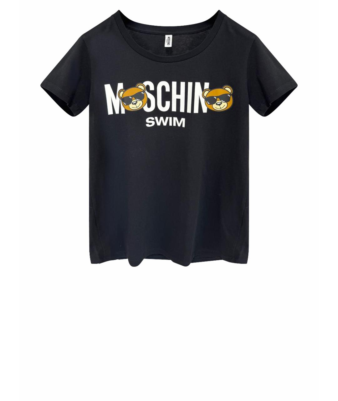 MOSCHINO Черная хлопковая футболка, фото 1