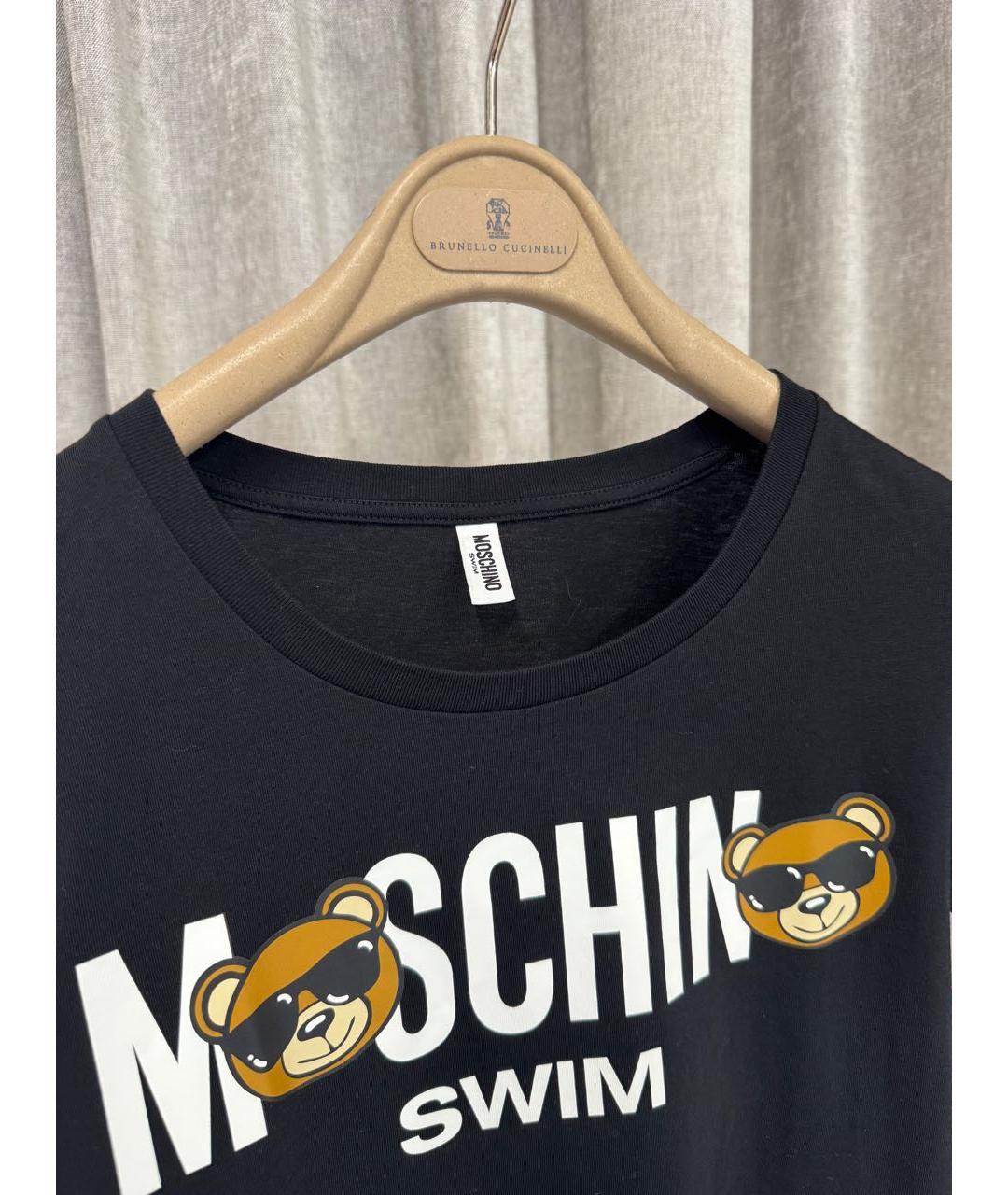 MOSCHINO Черная хлопковая футболка, фото 3