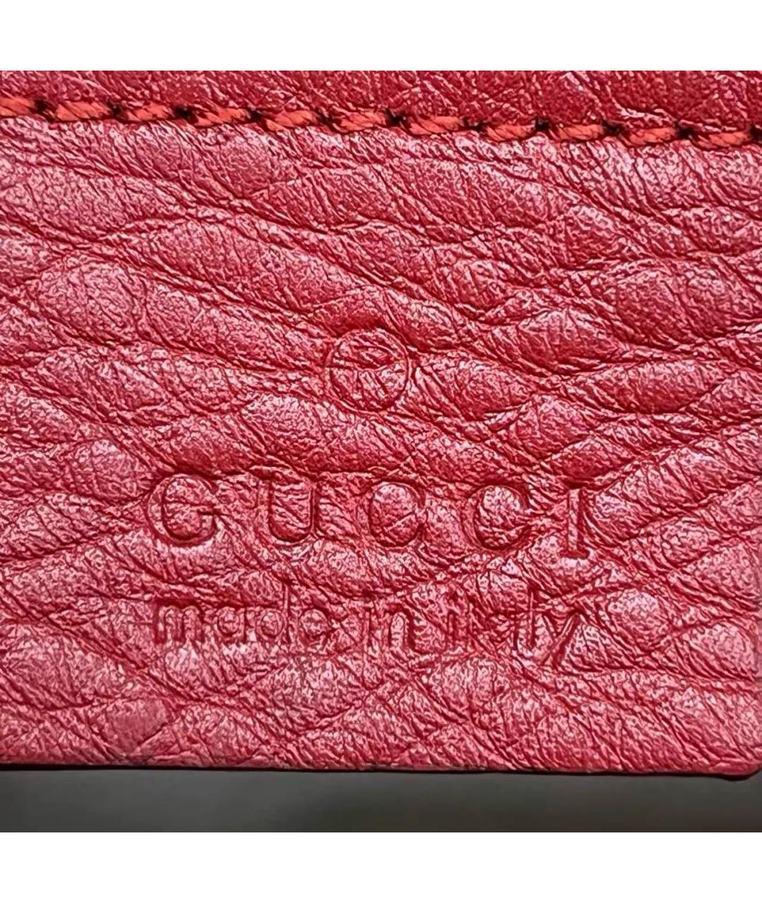 GUCCI Красная кожаная сумка тоут, фото 7