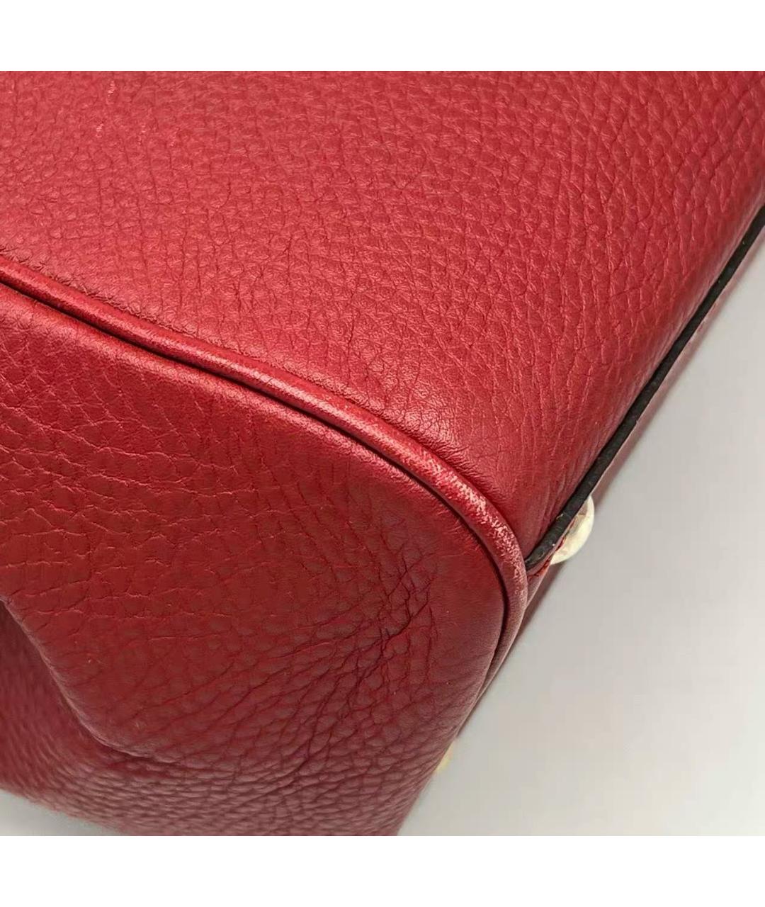 GUCCI Красная кожаная сумка тоут, фото 6