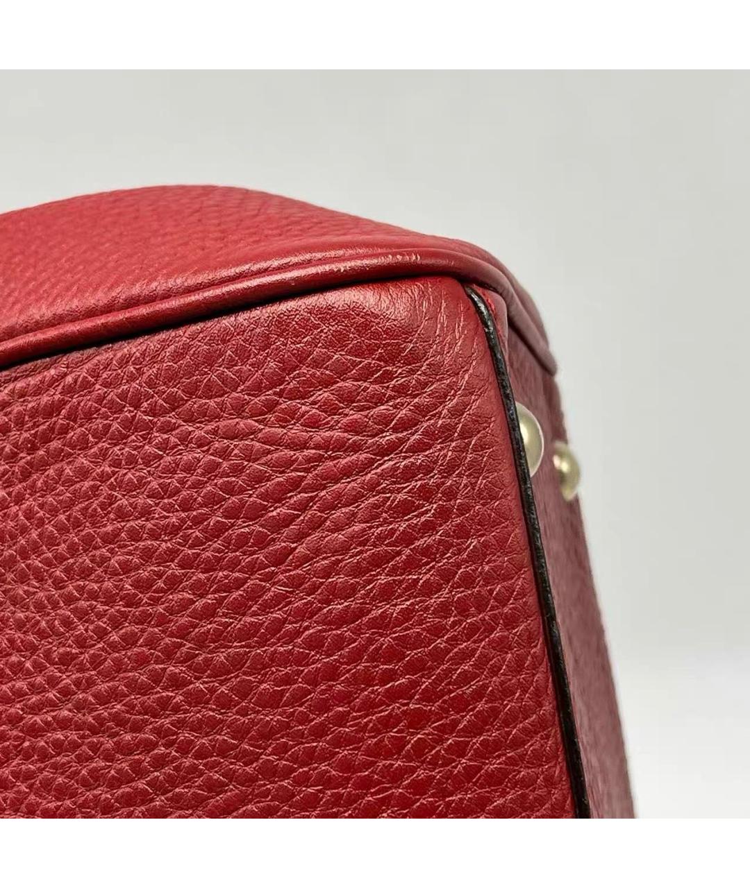 GUCCI Красная кожаная сумка тоут, фото 5