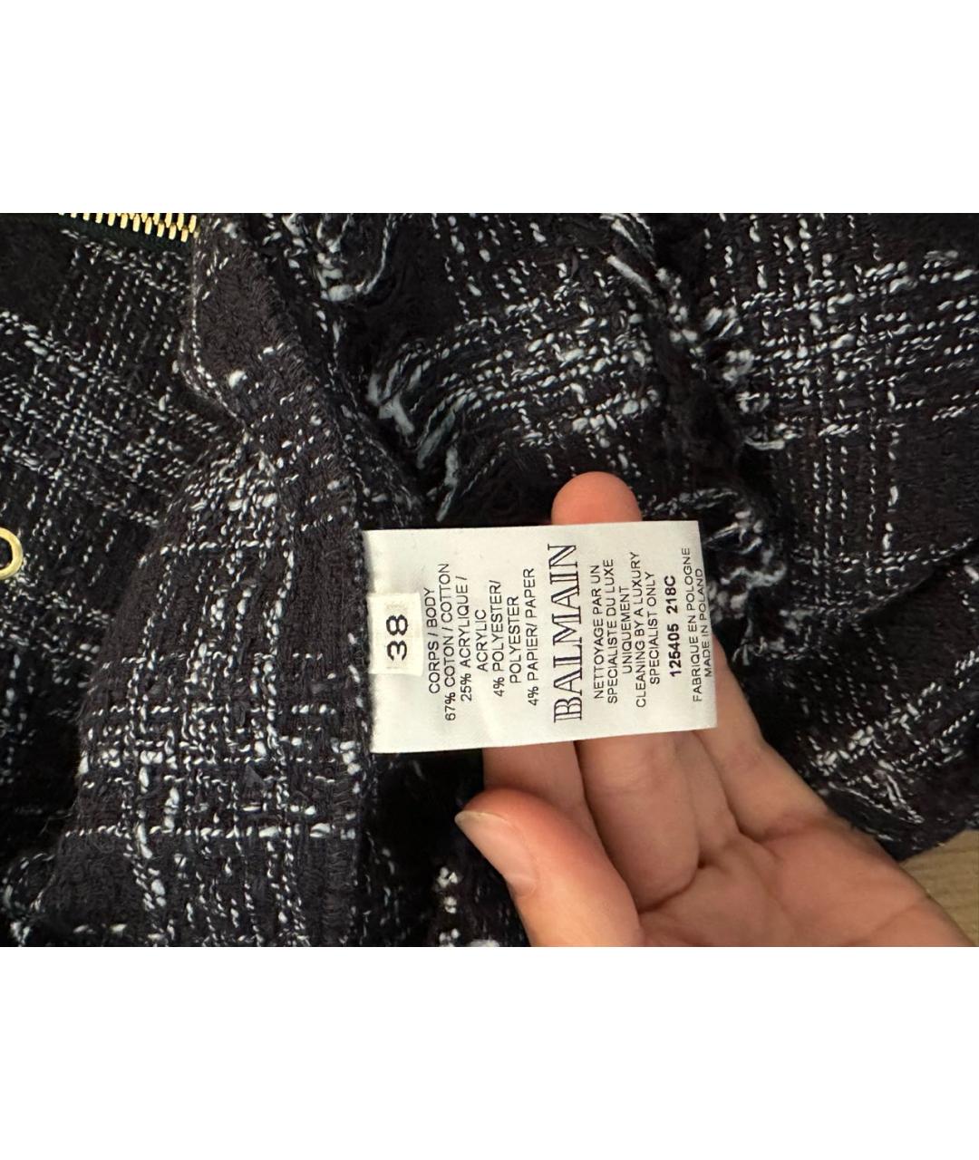 BALMAIN Темно-синие хлопковые шорты, фото 3