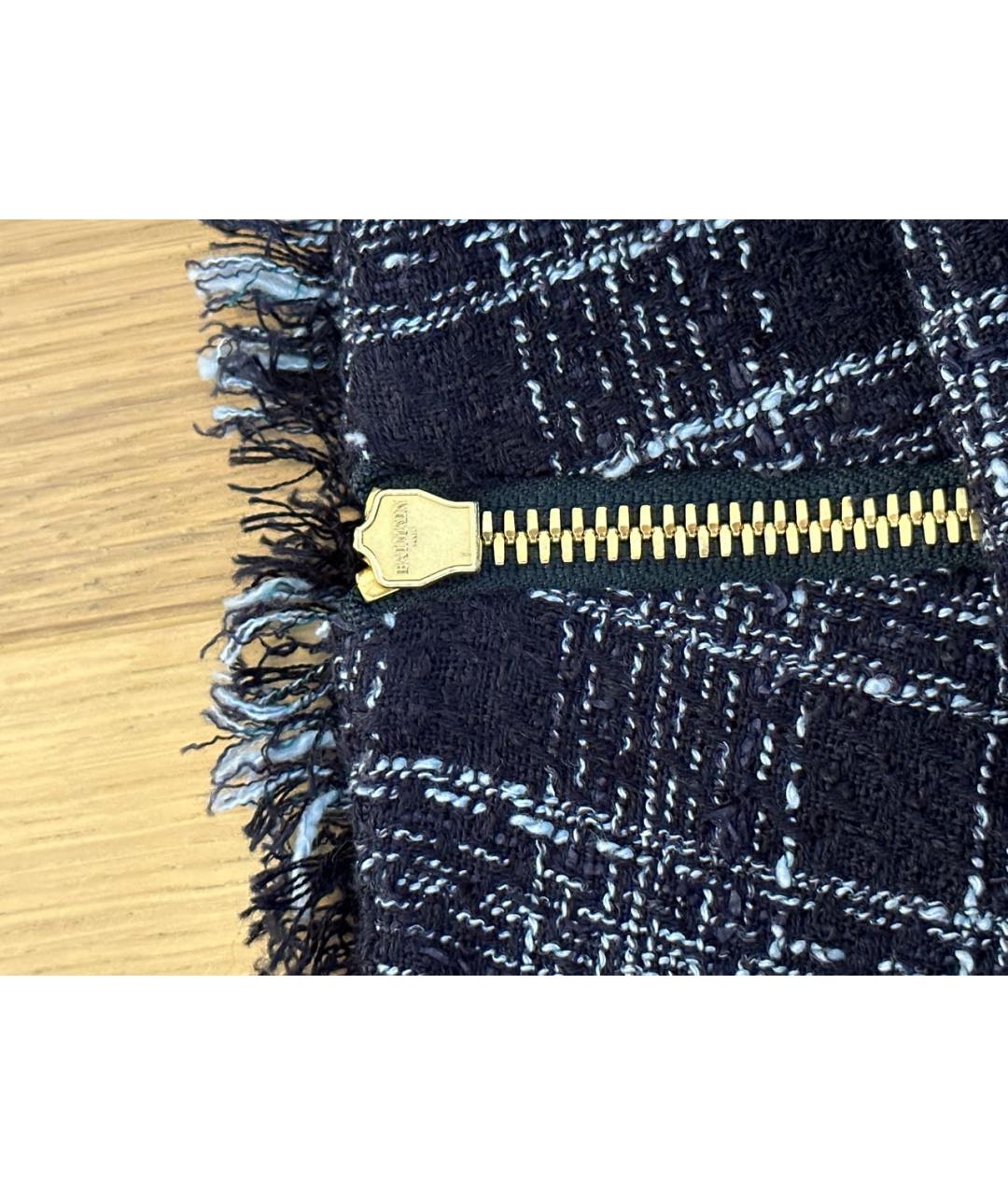 BALMAIN Темно-синие хлопковые шорты, фото 4