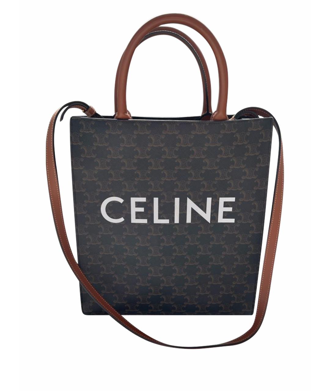 CELINE Коричневая сумка тоут, фото 1