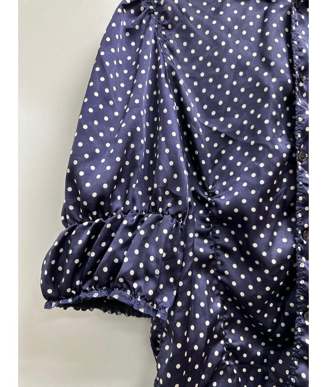 COMME DES GARÇONS Темно-синяя полиэстеровая блузы, фото 4