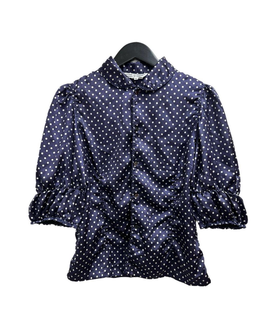 COMME DES GARÇONS Темно-синяя полиэстеровая блузы, фото 9