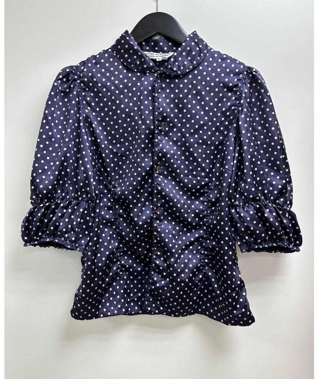 COMME DES GARÇONS Темно-синяя полиэстеровая блузы, фото 2