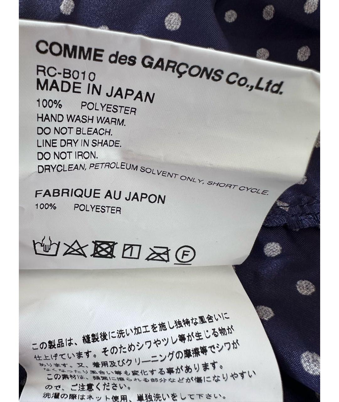 COMME DES GARÇONS Темно-синяя полиэстеровая блузы, фото 7