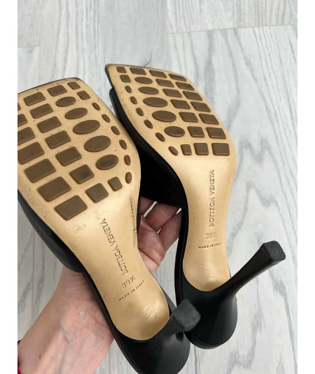 BOTTEGA VENETA Черные кожаные мюли, фото 5