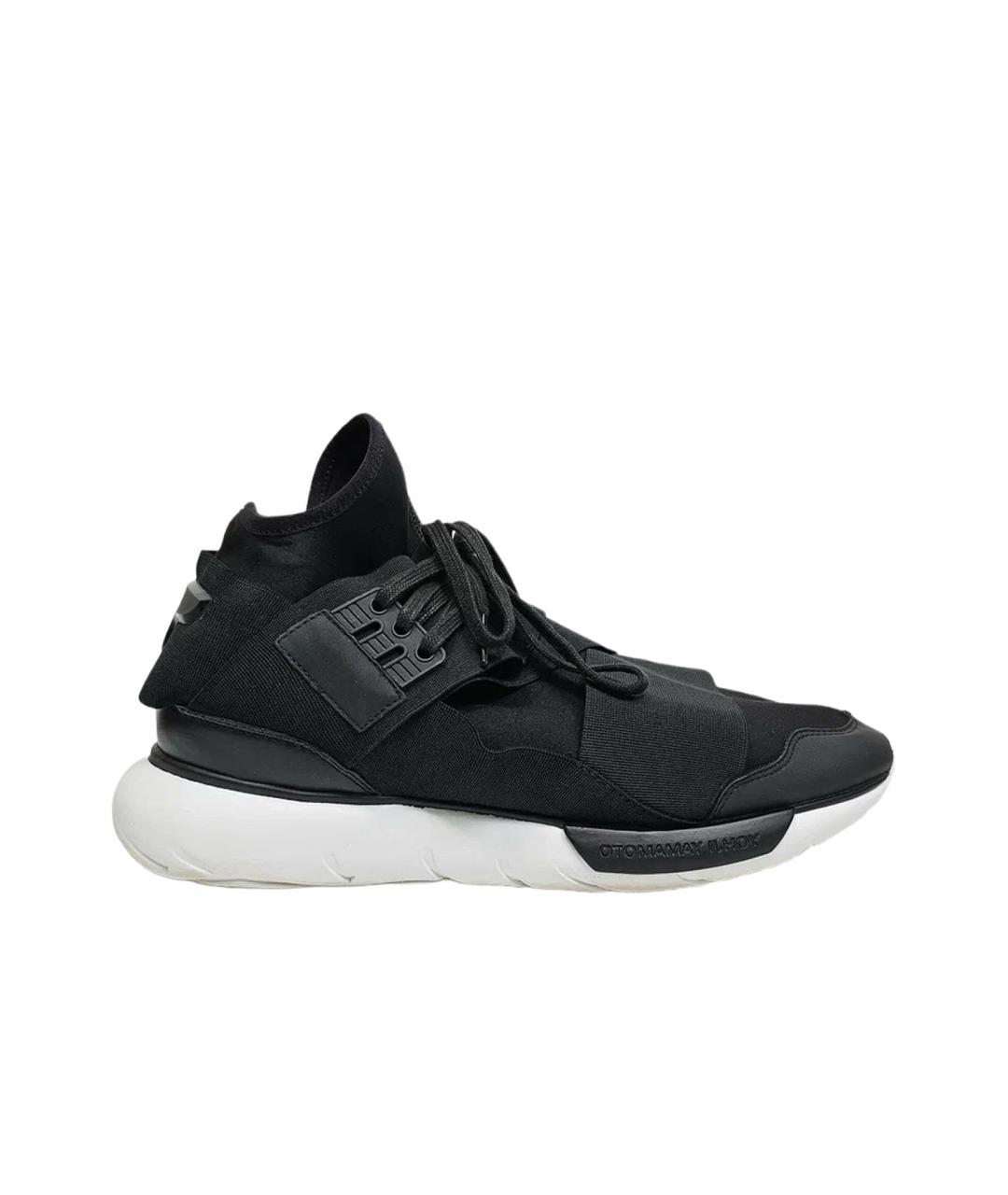Y-3 Черные текстильные низкие кроссовки / кеды, фото 1