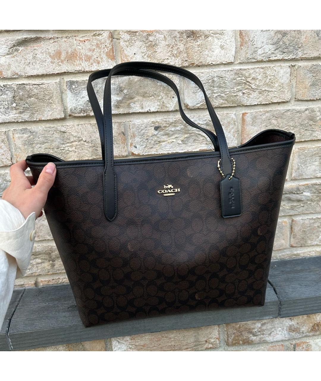 COACH Коричневая сумка тоут, фото 4