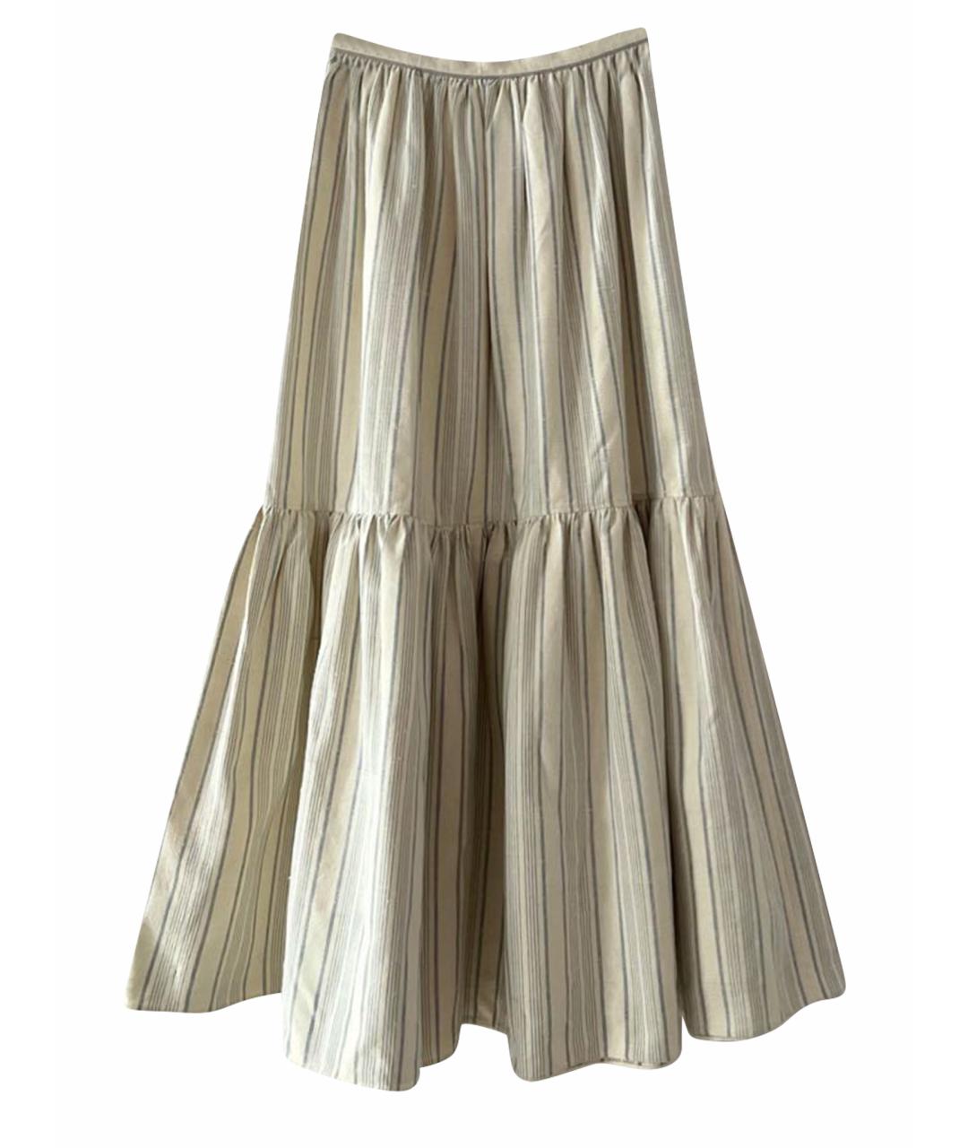 CHRISTIAN DIOR Бежевая хлопковая юбка макси, фото 1