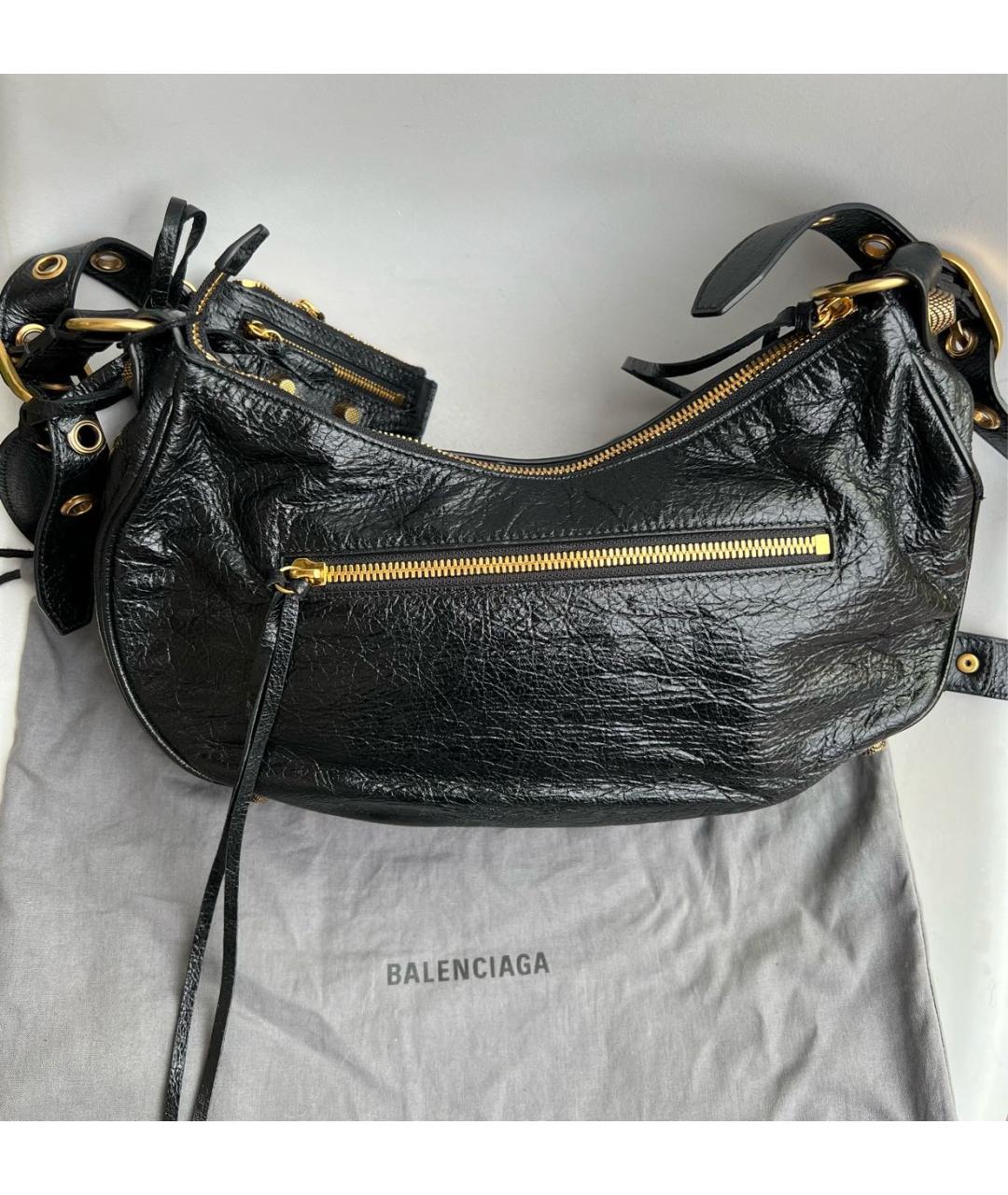 BALENCIAGA Черная кожаная сумка через плечо, фото 3