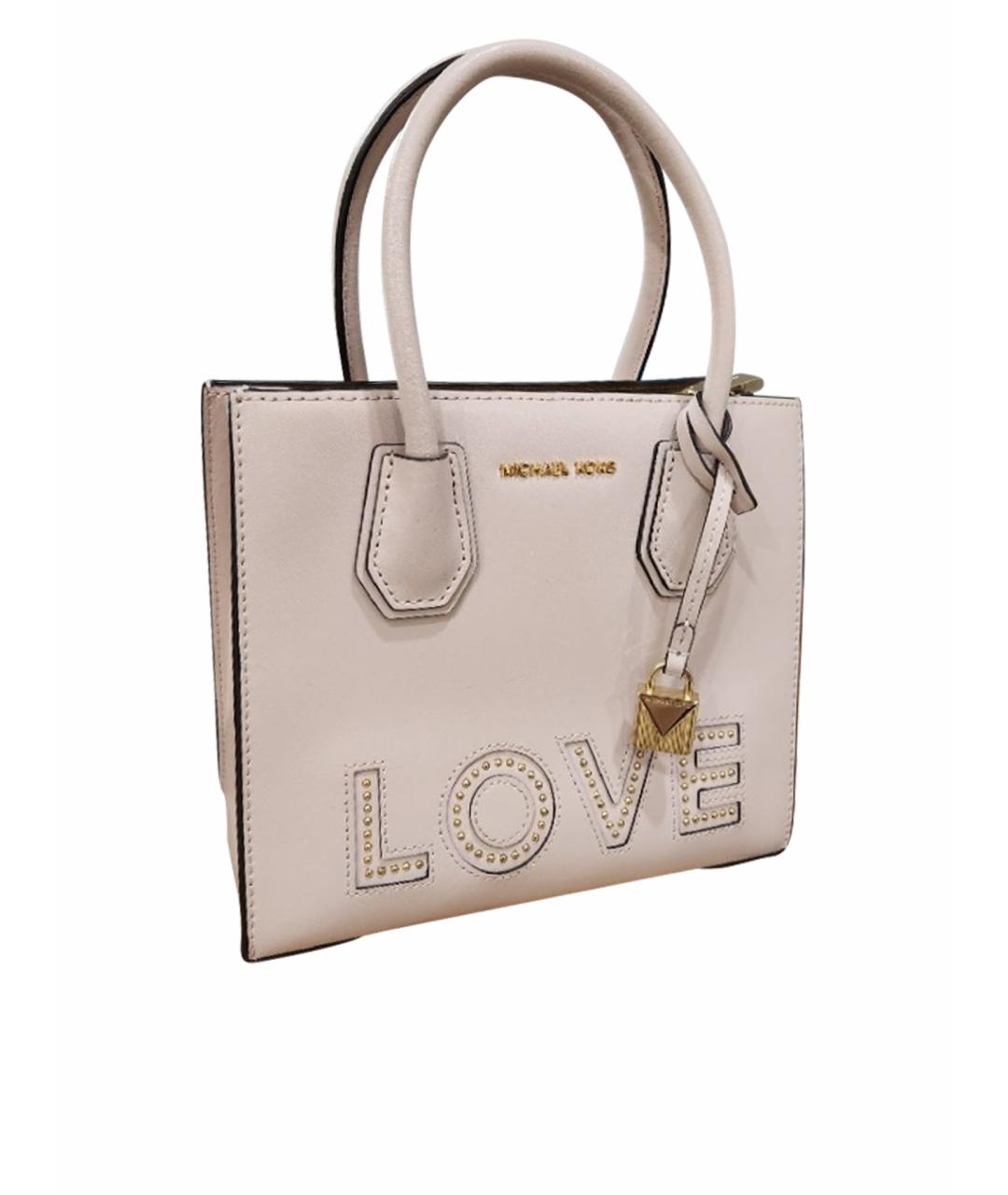MICHAEL KORS Розовая кожаная сумка с короткими ручками, фото 1