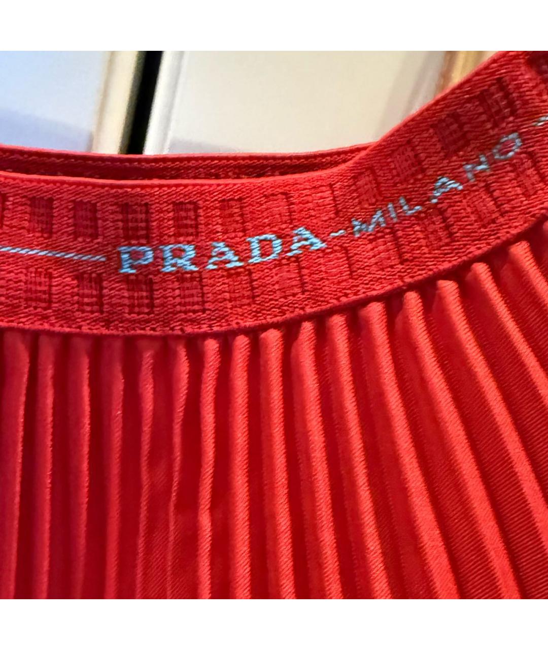 PRADA Красная юбка миди, фото 3