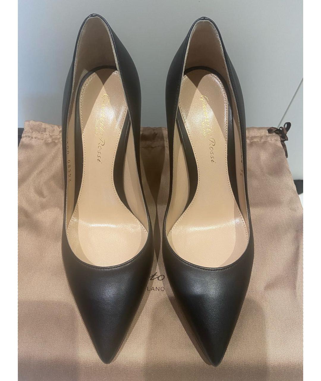 GIANVITO ROSSI Черные кожаные туфли, фото 2
