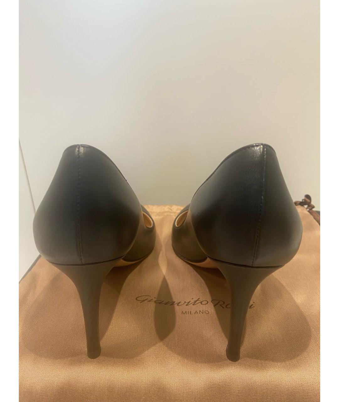 GIANVITO ROSSI Черные кожаные туфли, фото 4