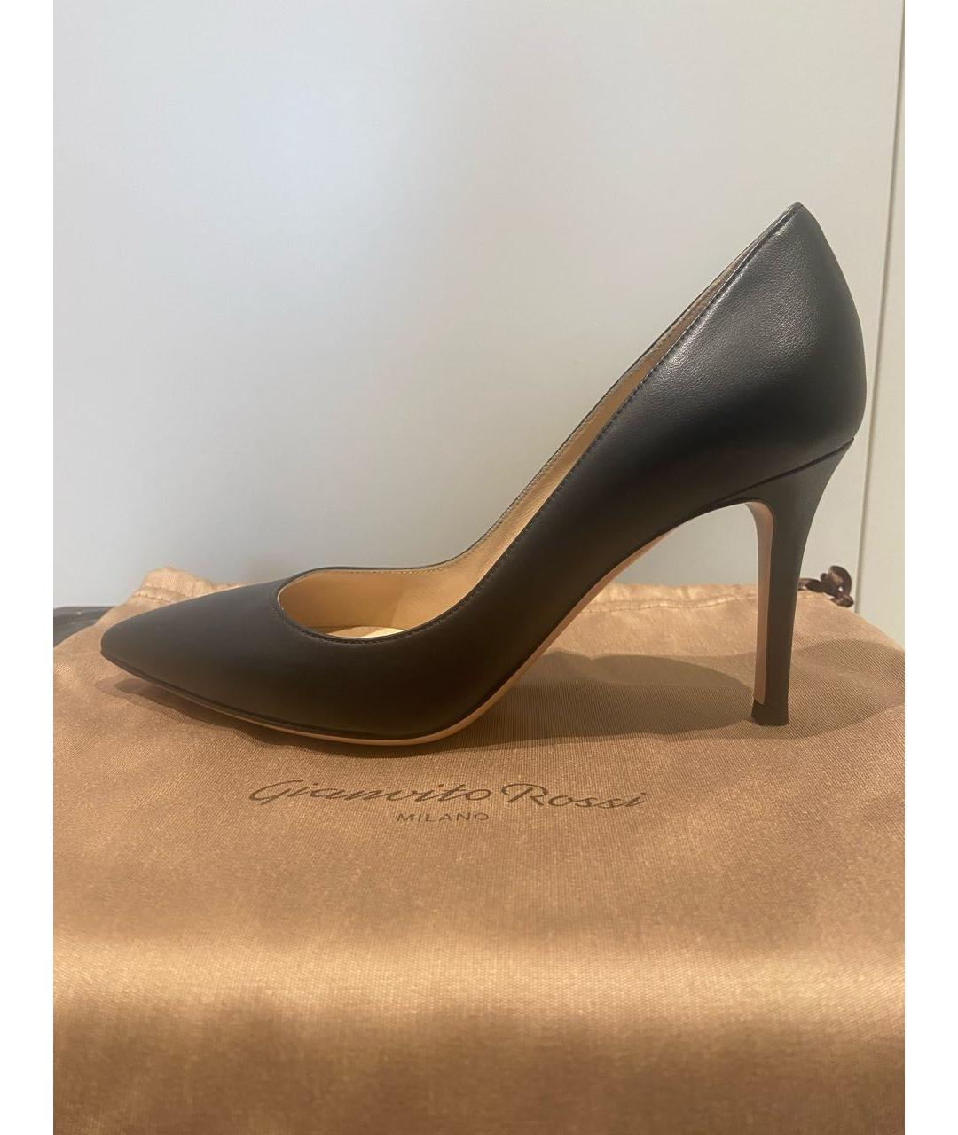 GIANVITO ROSSI Черные кожаные туфли, фото 5