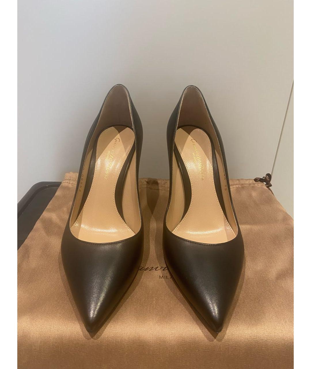 GIANVITO ROSSI Черные кожаные туфли, фото 3