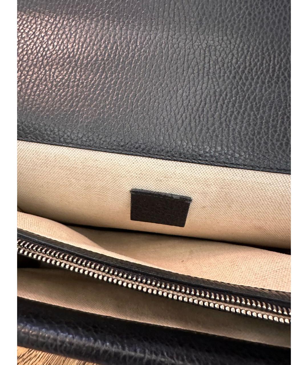GUCCI Черная кожаная сумка через плечо, фото 4