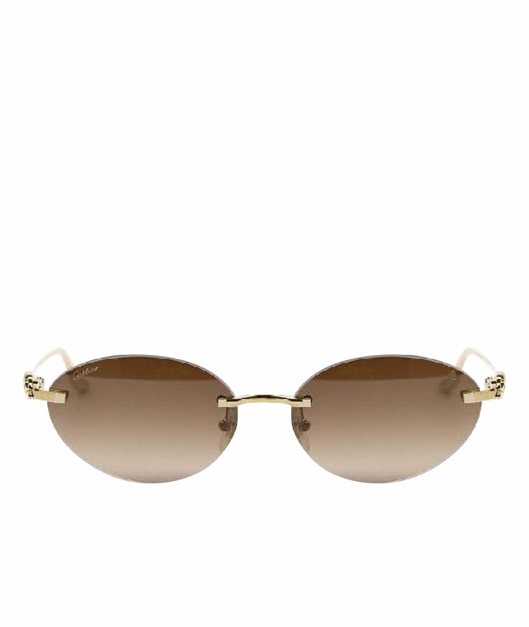 CARTIER Золотые металлические солнцезащитные очки, фото 1
