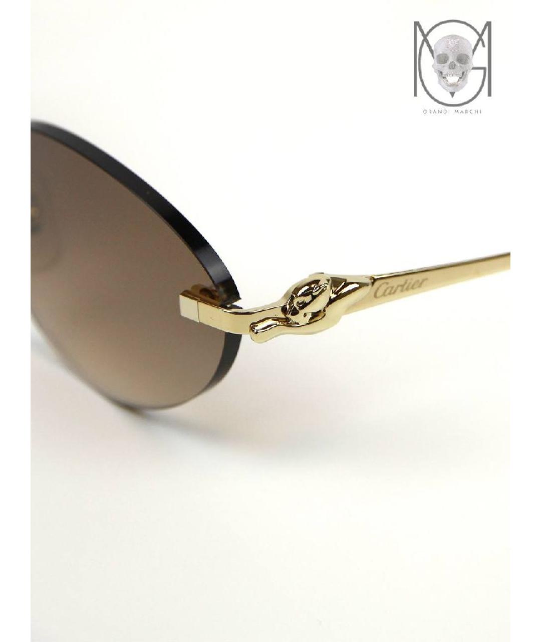 CARTIER Золотые металлические солнцезащитные очки, фото 4