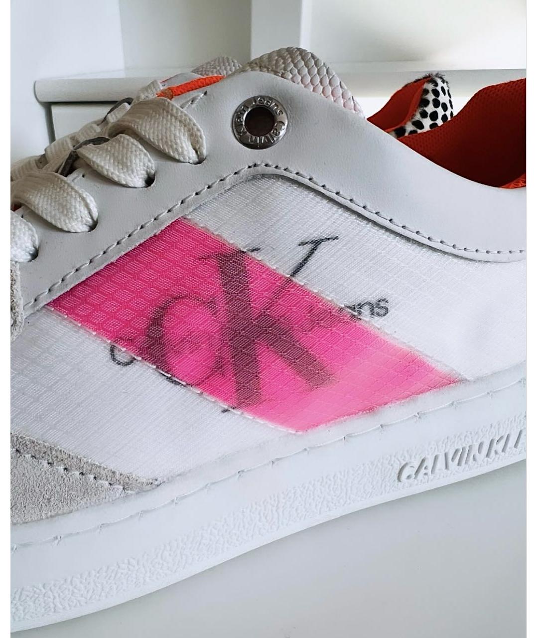 CALVIN KLEIN Белые кожаные кеды, фото 5