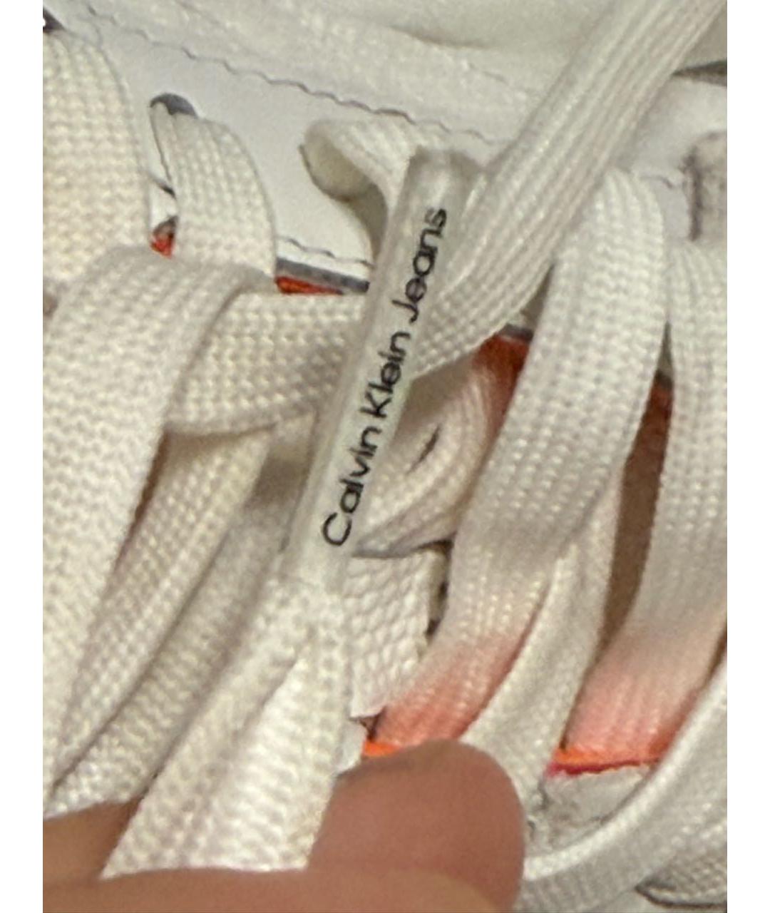 CALVIN KLEIN Белые кожаные кеды, фото 7