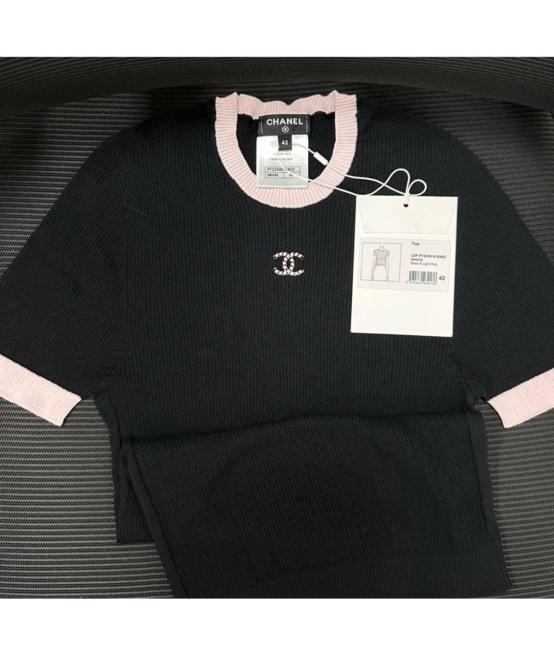 CHANEL Черная футболка, фото 2
