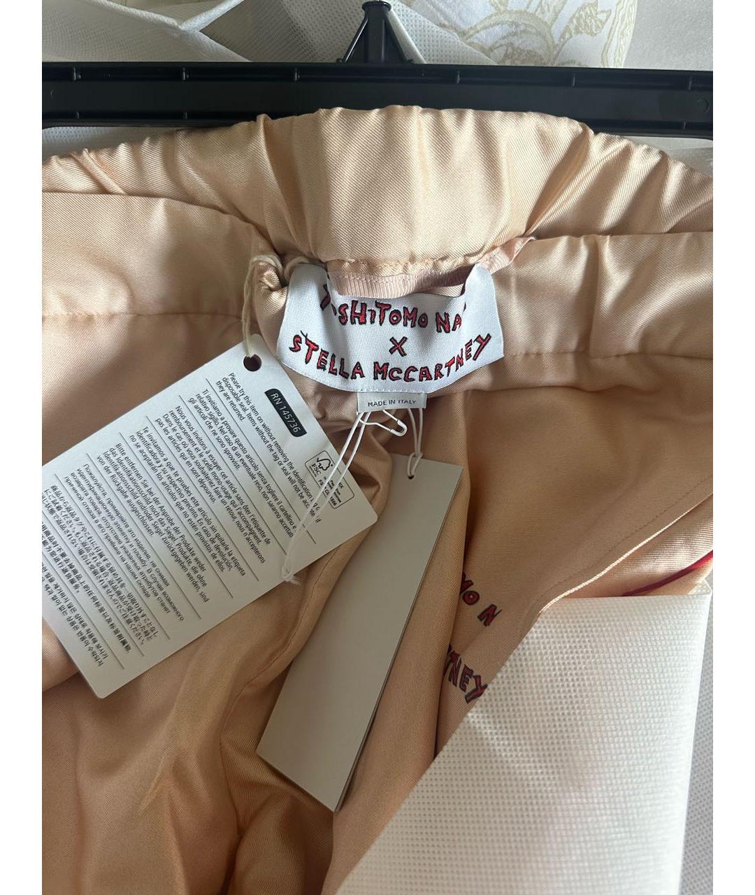 STELLA MCCARTNEY Оранжевое шелковые брюки широкие, фото 3
