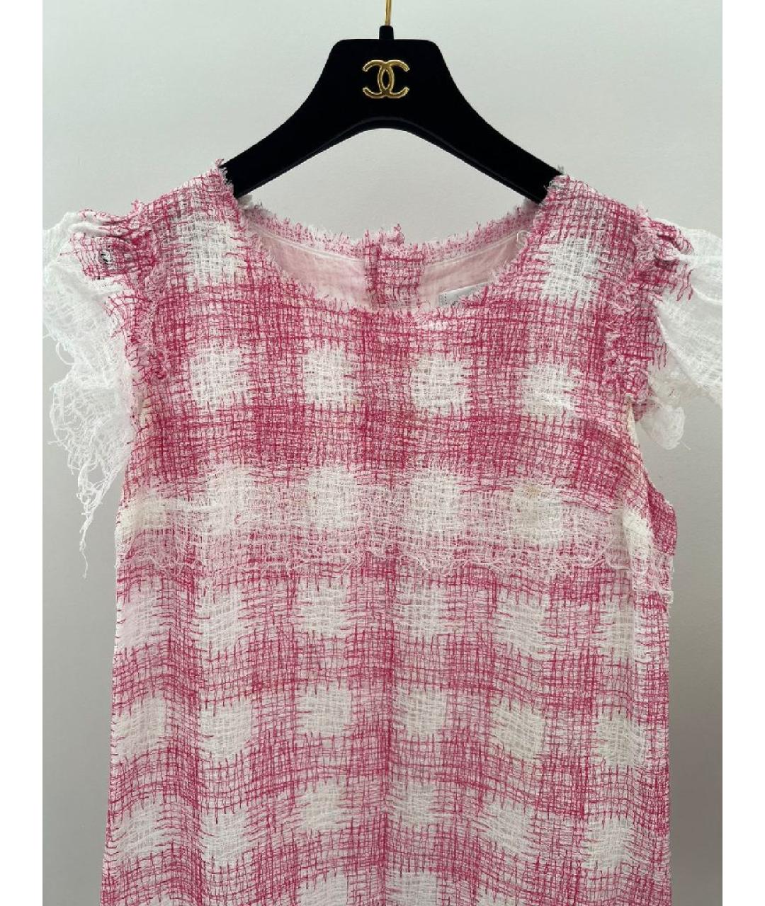 CHANEL Розовое хлопковое повседневное платье, фото 3